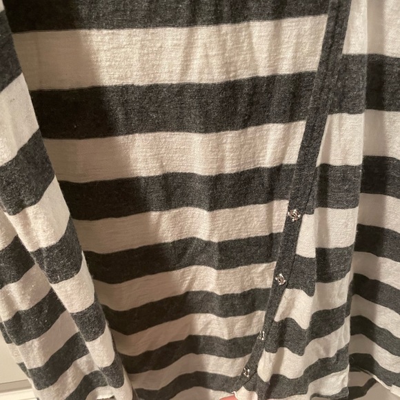 Graham & Spencer Grey/White Striped Cardigan - Picture 2 of 3